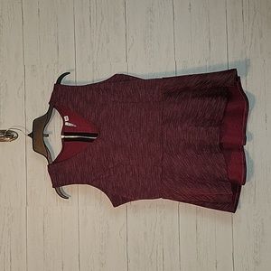 Elle | Pink & Black Peplum Tank Top | Large